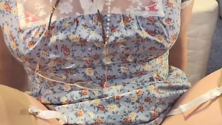 Grandma riding a BBC dildo and sissygasm