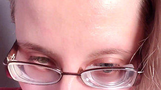 Your Wife Is Nothing Because You in Love with Findom Goaldigger. Edging Ritual in Big Thick Eyeglasses and Red Big Lips.