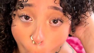 Teen Latina Step SIster sucks my dick POV