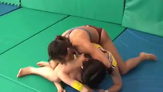 Asian women wrestling