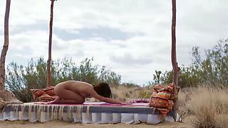 Hot babe with perfect big ass and nice boobs enjoyed passion yoga outdoor