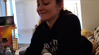 Nice amateur ass in black and white panties