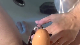 Don’t Think This Is What He Was Expecting When I Mentioned a Handjob in the Hot Tub, the Cock Stays Locked!