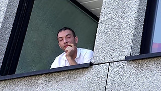 Hot outdoor fuck with nanny and one huge cock