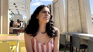 Massive juggs brunette fatty strips and jerks solo