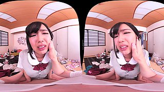 Japanese Student in VR POV for Fiery Passionate Play