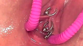 Pee From My Pierced Pussy and with Speculum Plus Stockings