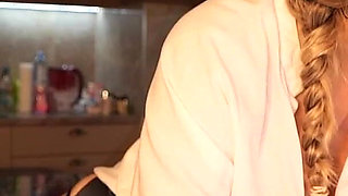 Secretary Spilled Oil on Her Tits and Started Masturbating on the Table