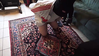 Masked slave punished hard on his cock