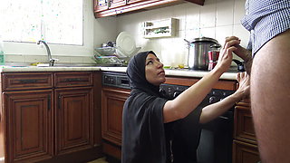 Algerian Beurette invites boys to her apartment in Marseille and sucks them off in her kitchen