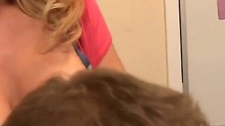 Blonde gets horny and gets fucked by her colleague in the office