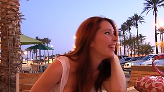 Solo redhead babe with big natural tits having fun - Melody