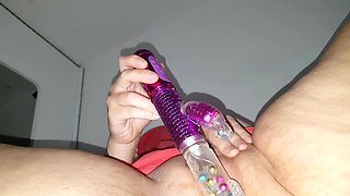 Rabbit Dildo Shaved Pussy Play Time