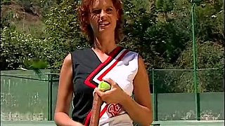 Sexy slut on a tennis court loves to have her asshole filled up with big dick