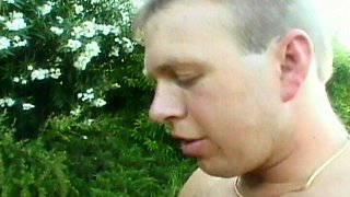 Muscled French MILF DP in Outdoor Threesome