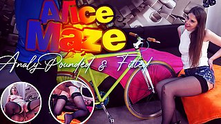 Slim Brunette Alice Maze Gets Fisted and Ass Pumped