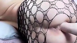 Big-Titted Blonde Rides Her Fuck Machine