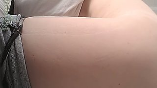 Cute brunette white girl flashes her ass in the toilet
