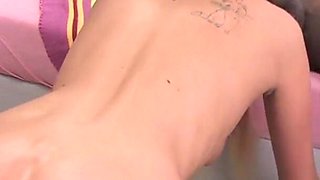 He first fucks her in the pussy and then Teena rides on top of him in her asshole
