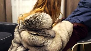 Romantic Tease in Fur for BDSM Blowjob