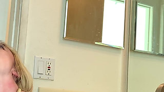 Stepson drills his stepmother while stepdad is in the shower