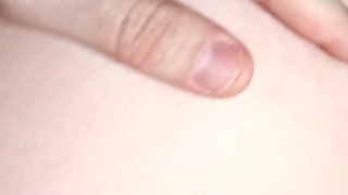 Cum dripping from housewife's wet pussy