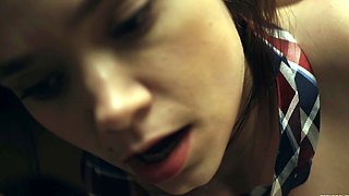 After school hardcore sex lesson for petite teen slut