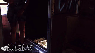 Peeing in an Abandoned Train Car