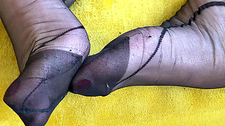 Aunty in Oc Girdle and Sheer Dress