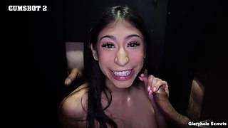 Sona Bella gets a messy hot load in her mouth.