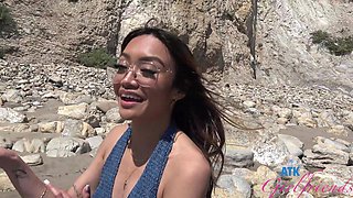 Outdoor adventures with asian model Jade Kimiko