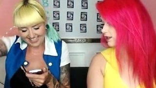 Redhead and Blonde Lesbian 69 and Cum