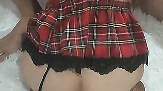 Schoolgirl in a Skirt Sucks a Small Dick