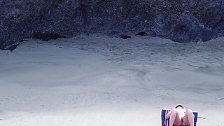 Sensual Nude Beach Goddess Captured by Drone - Ultimate Aerial Beauty