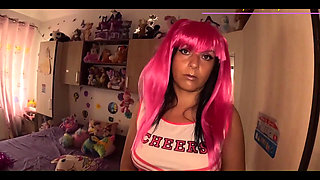 In My Pink Cheerleader Outfit, I Teased Myself on a Bed Full of Plush Toys. Then Got Taken From Behind and Made the Wette...