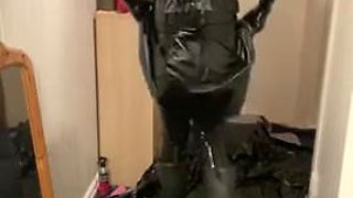 Latex, gasmask and hunter boots