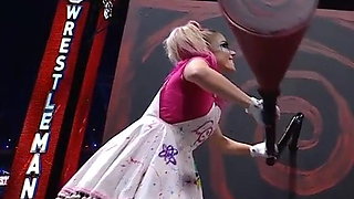WWE - Alexa Bliss turning a crank at Wrestlemania 37
