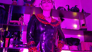 Red Rubber Fetish Femdom Latex Mistress Fetish BDSM Strap Heels Dominatrix