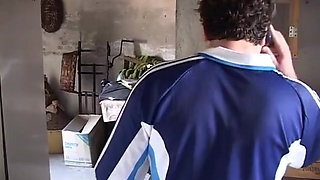 Italian brunette rides a hard big cock in the kitchen