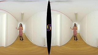 Down The Hall - Big Tit Brunette Solo Striptease