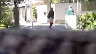 Asian teen 18+ squats to piss in public
