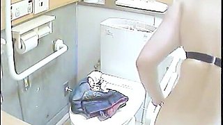 Real amateur girls pissing on the public toilet video