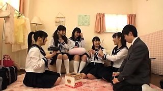 Asian schoolgirl enjoy group sex