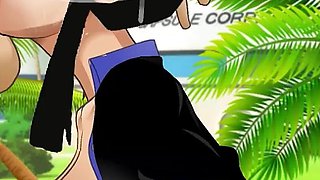 Chi-chi Gets Her Throat Fucked Outside Capsule Corp