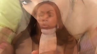 Stunning Ebony Blowjob Slut Sucking On Dick