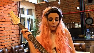 Blonde tight pussy babe solo toy fun in glamour masturbation