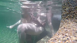 Gorgeous Curvy Busty PAWG Enjoys Underwater Sex After Some Hot Naked Swimming