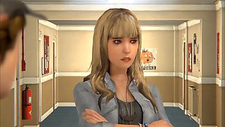 Kate in her cute sleepwear looks so tempting in this life is strange porn game