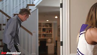 NEW SENSATIONS - Cheerleader Fucks Her Boyfriend s Dad and Squirts All Over His Cock: Porn