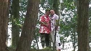 Two Hikers Meet a Cute Girl in the Woods for Some Pleasure